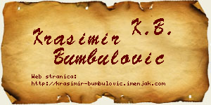 Krasimir Bumbulović vizit kartica